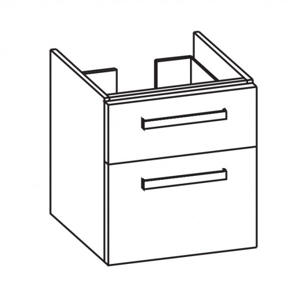 Artiqua 413 Waschtischunterschrank für iCon 124050 Weiß Hochglanz Select, 413-WU2L-3-K06-7160-125