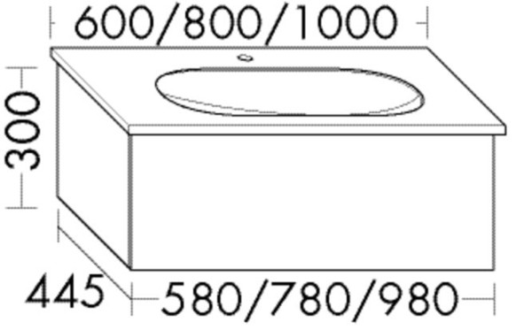 Burgbad Waschtischunterschrank Essence PG3 300x580x445 Anthrazit Hochglanz, WWIJ05TF3908