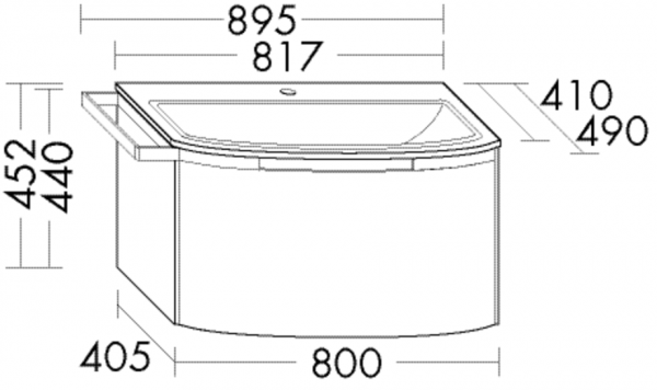 Burgbad Keramik Waschtisch-Set YSO PG2 HGL Lichtgrau Hochglanz/Alpinweiss, SFAE081RF2154C0001