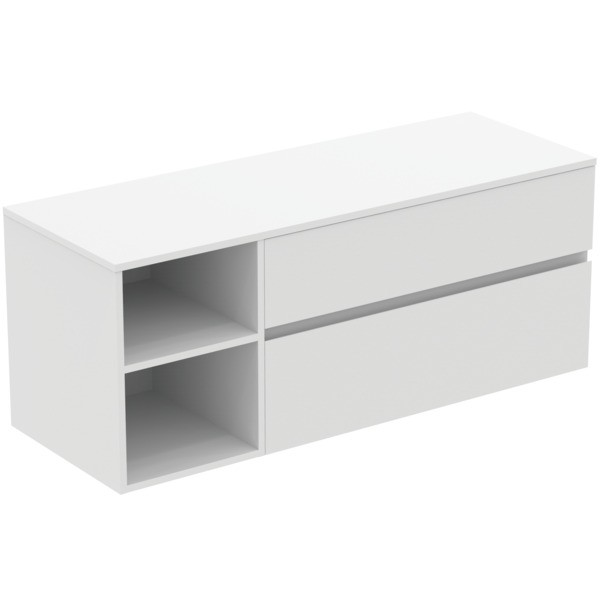 Ideal Standard Waschtischunterschrank Finesse o.Ausschnitt 1402x505x558mm 2 Auszüge Weiss matt, E343