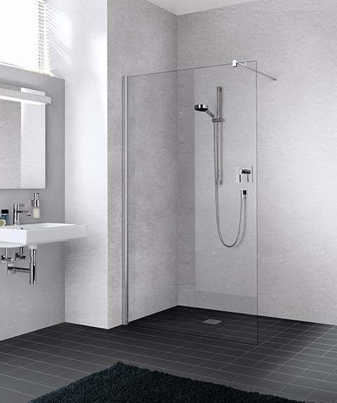 Kermi Walk-In Liga TWF 1200x2000, silber hochglanz, ESG klar mit KermiClean, LITWF12020VPK