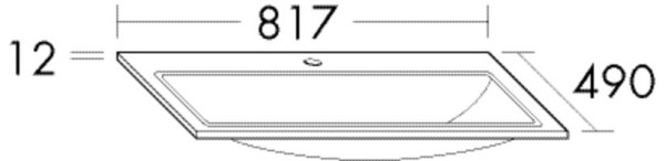 Burgbad Keramik Waschtisch alpinweiss 12x817x490 Alpinweiss, KBAW081C0001
