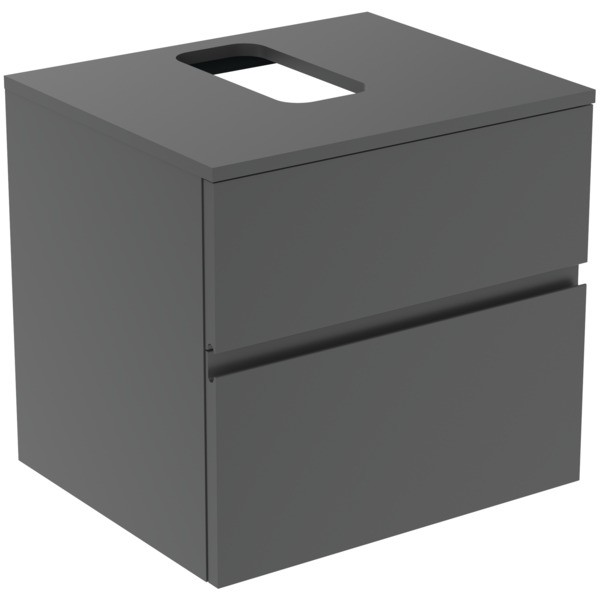 Ideal Standard Waschtischunterschrank Finesse Ausschnitt r/l 602x505x558mm 2 Auszüge Anthrazit matt,