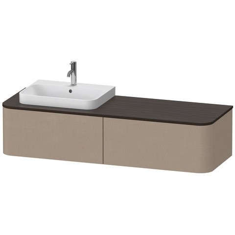 Duravit Happy D.2 Plus Konsolenwaschtischunterbau wandhängend Leinen Matt 1600x550x354 mm - HP4944L7