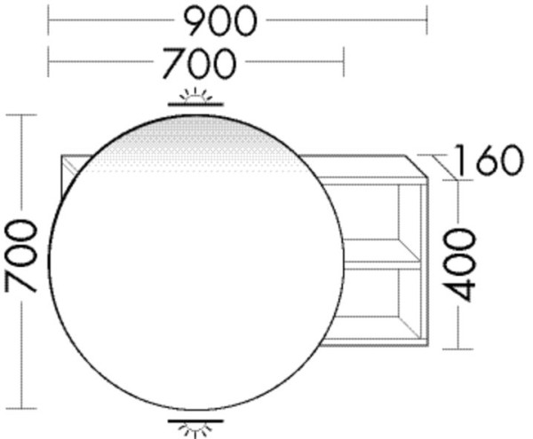 Burgbad Spiegelschrank Coco Melamin 700x900x160 Eiche Dekor Rost, SPRM090LF3950