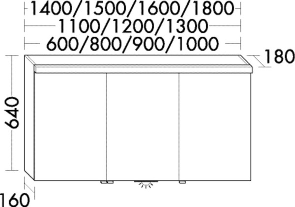 Burgbad Spiegelschrank Orell Acryl-LM 640x1400x180 Grau Matt, SPRV140LF2653