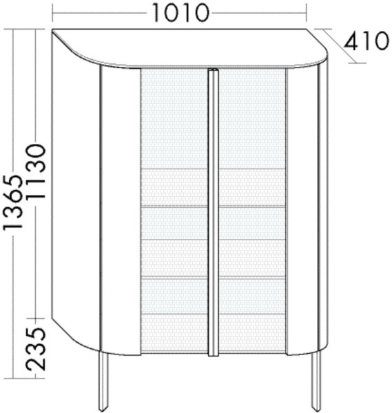 Burgbad Halbhoher Schrank Lavo 2.0 1365x1010x415 Eiche Dekor Urban, SGCH101F5317
