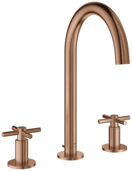 GROHE 3-Loch Waschtischarmatur Atrio 20643 Rohrauslauf Kreuz-Griff warm sunset geb, 20643DL0