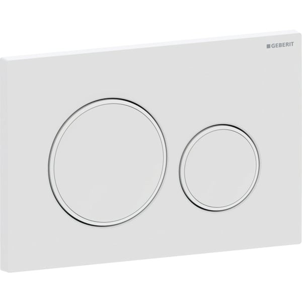 Geberit Betätigungsplatte Sigma20, für 2-Mengen-Spülung weiß matt lackiert, beschichtet, 115882011