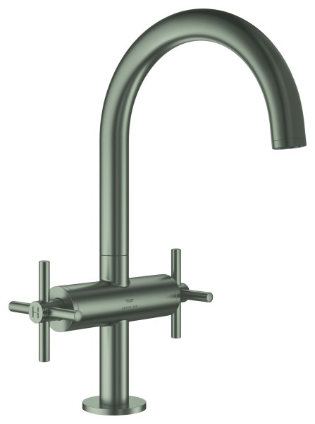 GROHE Waschtischarmatur Atrio 21144 DN15 L-Size Kreuz-Griff satin steel, 21144MS0