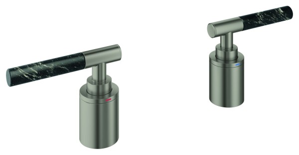 GROHE Hebelgriffe Atrio Private C. 48465 Vanilla Noir Caesarstone satin steel, 48465MS0
