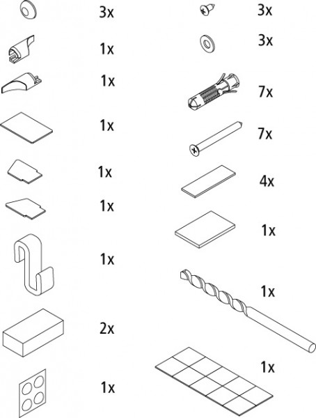 Kermi ZBDI015 Set Montagekleinteile, silber hochglanz, 2533285