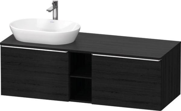 Duravit D-Neo Konsolenwaschtischunterbau wandhängend Eiche Schwarz Matt 1400x550x459 mm - DE4950L101