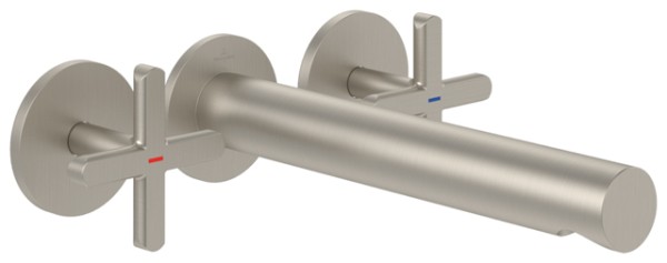 Villeroy & Boch Waschtischauslauf-Set Loop&Friends 12 60x60x225mm o Ablaufgarnitur BrushedNickelMat