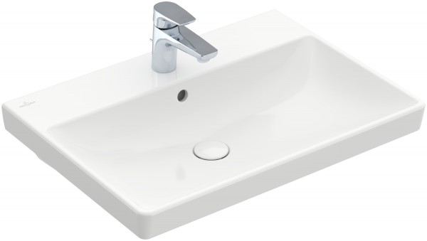 Villeroy & Boch Waschtisch Avento 4158, 1 Hahnloch, mit Überlauf, WeißAlpin