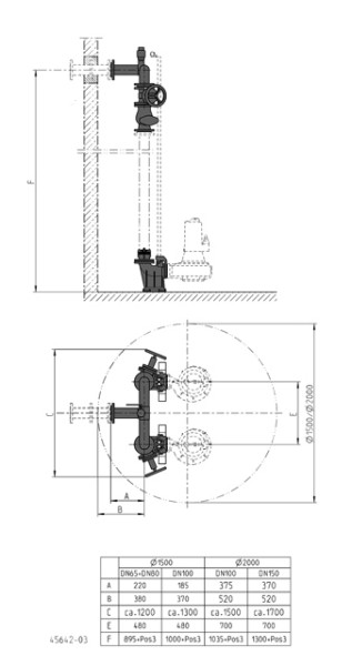 Jung Pumpen S-Zubehör Armaturen Dn100 F. Pe D2000