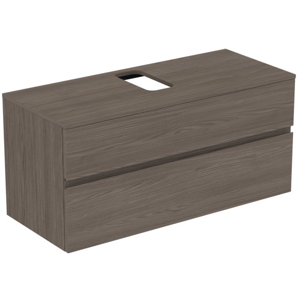 Ideal Standard Waschtischunterschrank Finesse Ausch.mitte 1202x505x558mm 2 Auszüge Ulme dunkel, E350
