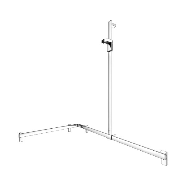 KEUCO AXESS Eck-Duschhandlauf 90° mit Brausestange, Metall, B: 115 H: 130,1 T: 85 cm, 35015010201