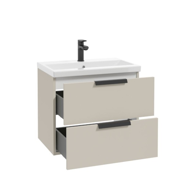 Neuesbad Serie 40 Waschtischunterschrank mit 2 Schubladen, B:600,H:500,T:450mm, Korpus/Front: kaschm