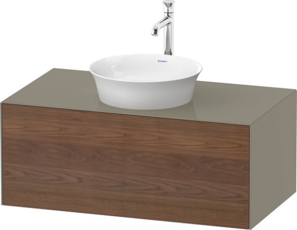 Duravit White Tulip Konsolenwaschtischunterbau wandhängend Amerikanischer Nussbaum & Stein Grau Matt