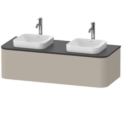 Duravit Happy D.2 Plus Konsolenwaschtischunterbau wandhängend Taupe Seidenmatt 1300x550x354 mm - HP4