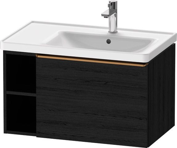 Duravit D-Neo Waschtischunterbau wandhängend Eiche Schwarz Matt 784x452x440 mm - DE4257004160000
