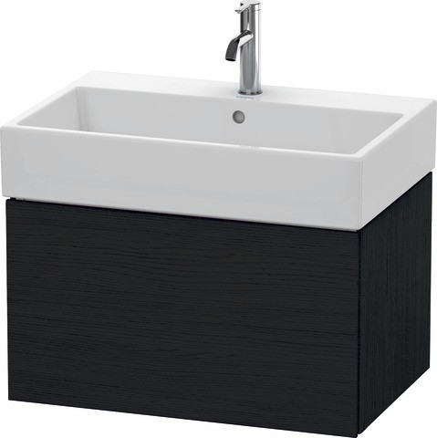 Duravit L-Cube Waschtischunterbau wandhängend Eiche Schwarz Matt 684x459x394 mm - LC617601616