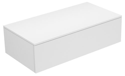 Keuco Sideboard Edition 400 31751, 1 Auszug, weiß/Glas anthrazit sat., 31751710000