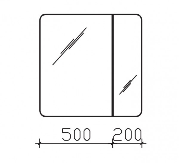 Pelipal Serie 7025 Spiegelschrank 7025-SPS01, B:700, H:700, T:170mm