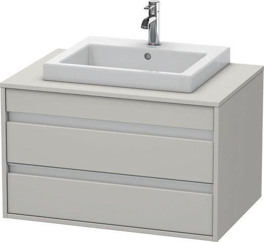 Duravit Ketho Konsolenwaschtischunterbau wandhängend Betongrau Matt 800x550x496 mm - KT675400707
