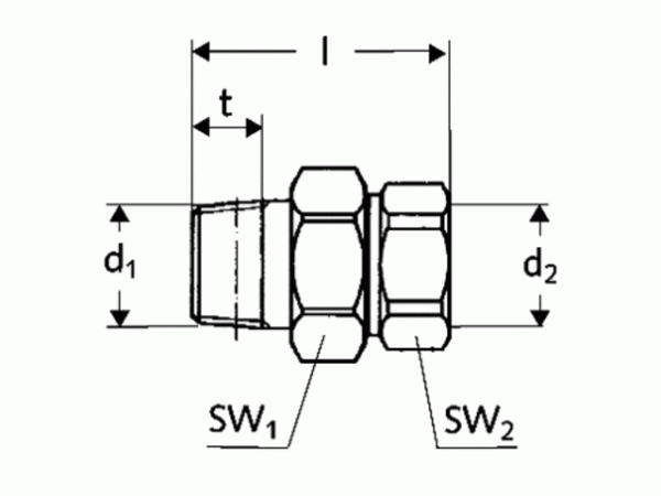 Schell Heizkörperverschraubung Durchgang 1/2" messing 10bar