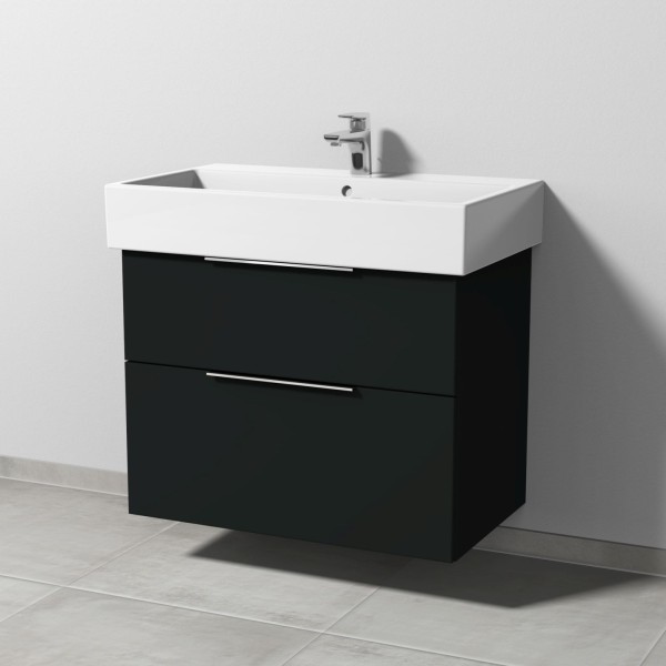 Sanipa 3way Waschtischunterbau zu Duravit Vero Air Waschtisch mit 2 Auszügen, Vulkan-Matt