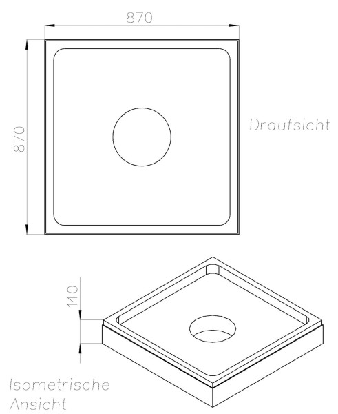 Neuesbad Wannenträger für Bette Floor 900x900