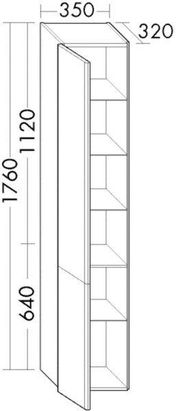 Burgbad Hochschrank Badu 1760x350x320 Marone Dekor Trüffel, HSIE035LF3700