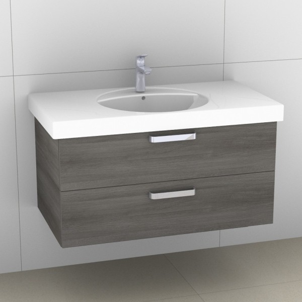 Artiqua 413 Waschtischunterschrank für Preciosa 124200, 124220 Graphit Struktur quer, 413-WU2L-K43-7