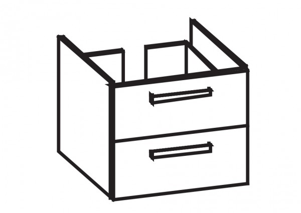 Artiqua 413 Waschtischunterschrank für Preciosa II 123260 Eiche Weiß quer NB, 413-WU2L-K153-7186-440
