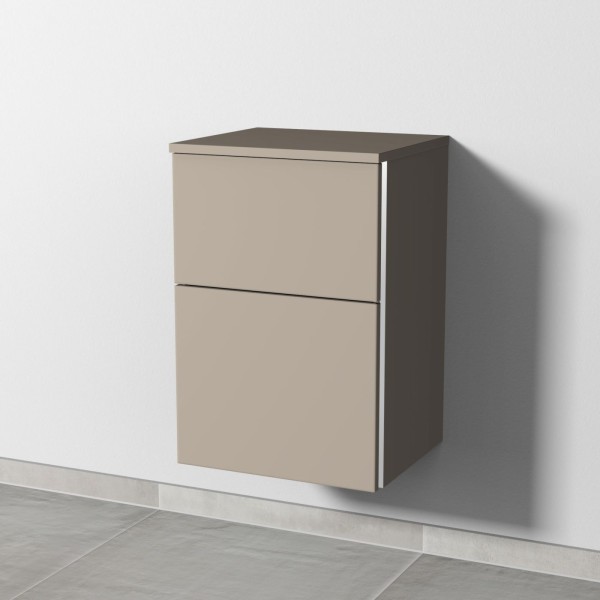Sanipa 3way Unterschrank mit 2 Auszügen, Sandgrau-Matt, BS14467