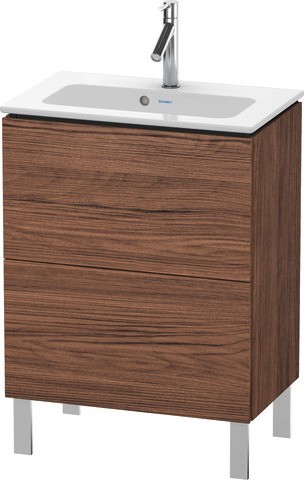 Duravit L-Cube Waschtischunterbau bodenstehend Nussbaum dunkel Matt 620x391x704 mm - LC667302121