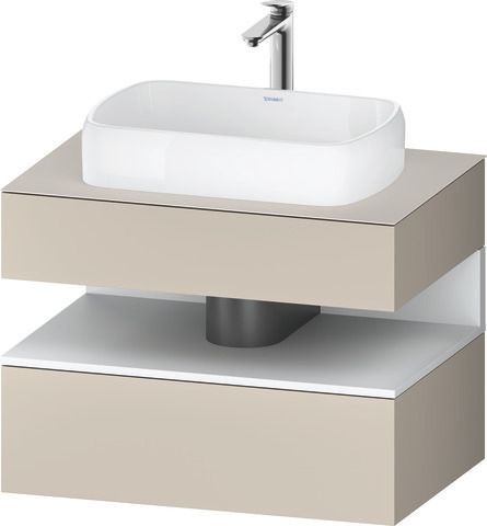 Duravit Qatego Konsolenwaschtischunterbau wandhängend Taupe Supermatt 800x550x600 mm - QA47300188300