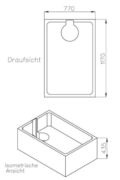 Neuesbad Wannenträger für Bette tief 120x80x28