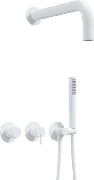 Neuesbad Serie 600 Unterputz Dusch-Set mit fester Kopfbrause Neuesbad Oberfläche: weiss matt