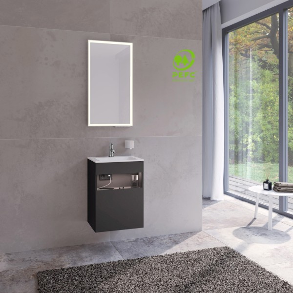 Keuco Stageline Waschtischunterbau 46,0 x 62,5 x 38,0 cm, 1-türig, Anschlag links, mit Fachbeleuchtu