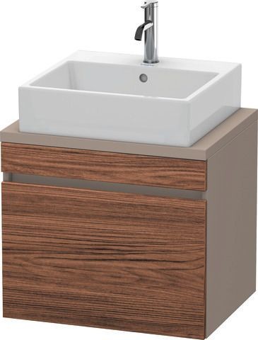 Duravit DuraStyle Konsolenwaschtischunterbau wandhängend Nussbaum dunkel & Basalt Matt 600x478x512 m