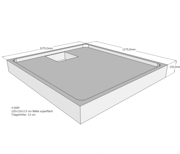 Neuesbad Wannenträger für Bette superflach 120x110x3,5