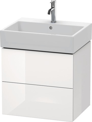 Duravit L-Cube Waschtischunterbau wandhängend Weiß Hochglanz 584x459x544 mm - LC627502222