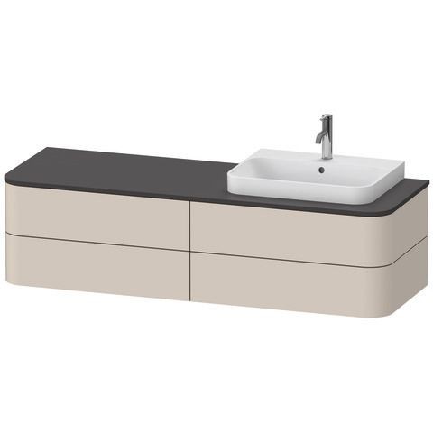 Duravit Happy D.2 Plus Konsolenwaschtischunterbau wandhängend Taupe Supermatt 1600x550x408 mm - HP49