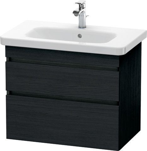 Duravit DuraStyle Waschtischunterbau wandhängend Eiche Schwarz Matt 730x448x610 mm - DS648101616