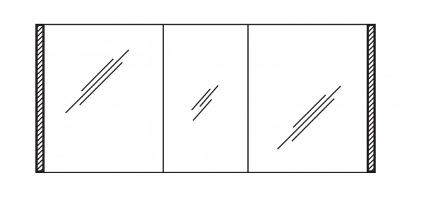 Pelipal Serie 25 Pelipal Spiegelschrank S25-SPS29-ZA, B:1600, H:703, T:170mm