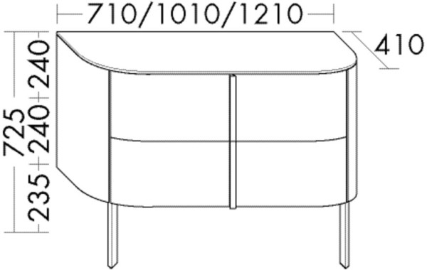 Burgbad Unterschrank Lavo 2.0 725x1010x415 Eisblau Softmatt, SGCM101F5046