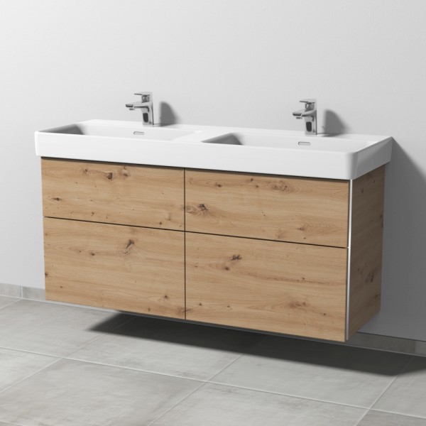 Sanipa 3way Waschtischunterbau zu Laufen Pro S Waschtisch mit 4 Auszügen, Eiche Natural-Touch